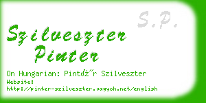 szilveszter pinter business card